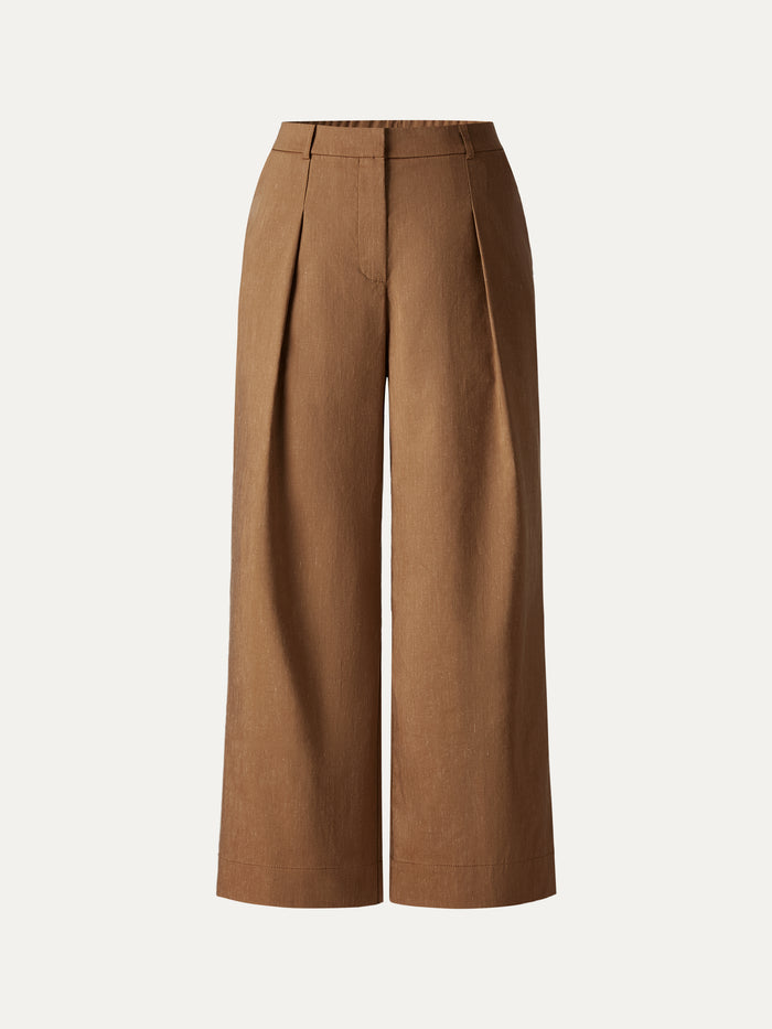 OGLmove Linen Cropped Wide Leg Pants