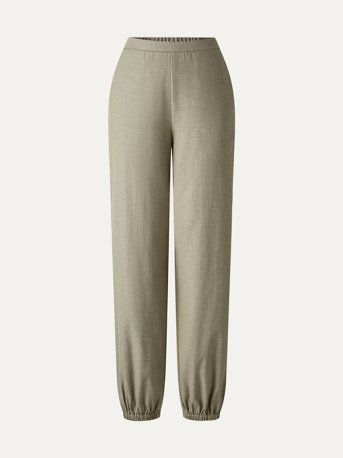 OGLmove Linen-like High-Rise Balloon Jogger Pants with Pockets