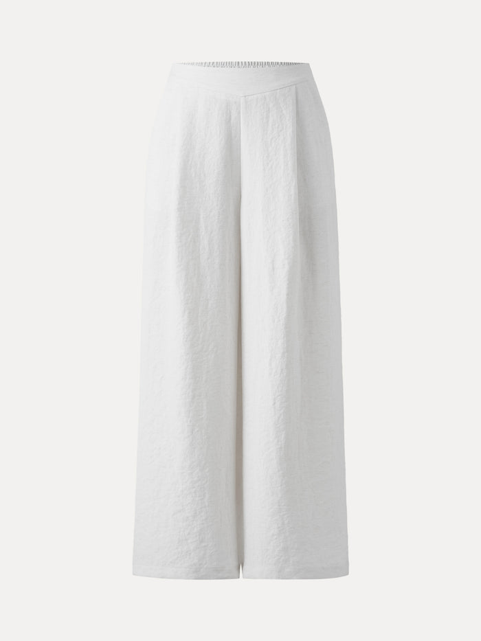 OGLmove Linen-Like Mid Rise Wide Leg Pant with Pockets
