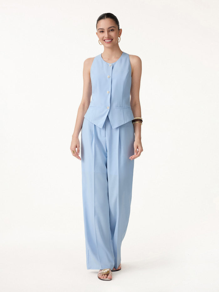 OGLmove Linen Summer Waistcoat with Pockets