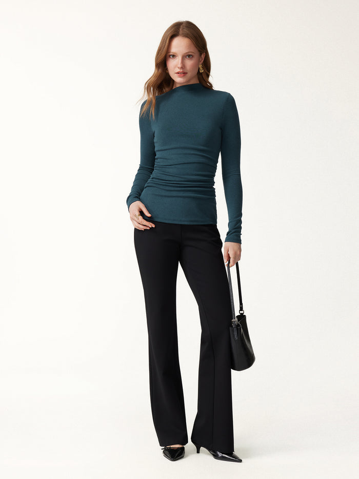 OGLmove LiteWarm Slanted Mockneck Ruched Brami