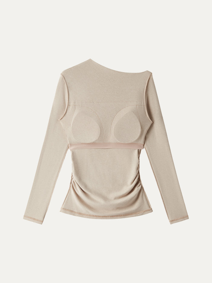 OGLmove LiteWarm Slanted Mockneck Ruched Brami