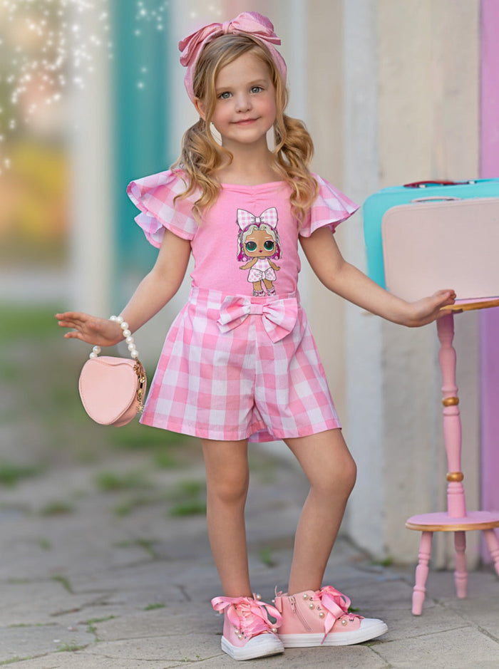 L.O.L. SURPRISE! x Mia Belle Girls Cheery Cherry Plaid Short Set