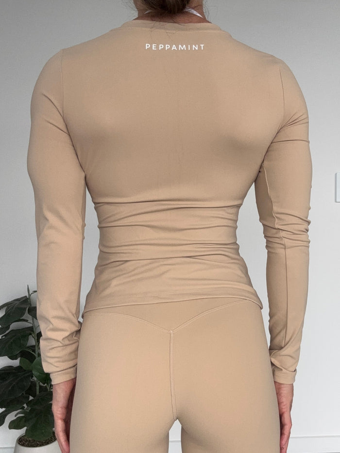 Long Sleeve T - Beige - Size S (Fabric 2)