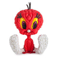 Looney Tunes Tweety Bird 8-inch art figure by Mark Dean Veca, featuring vibrant red vinyl and detailed cartoon character design.