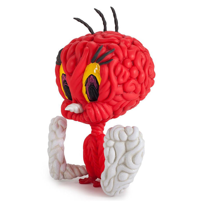 Looney Tunes Tweety Bird 8-inch art figure by Mark Dean Veca, featuring a red vinyl design and detailed cartoon character sculpture.