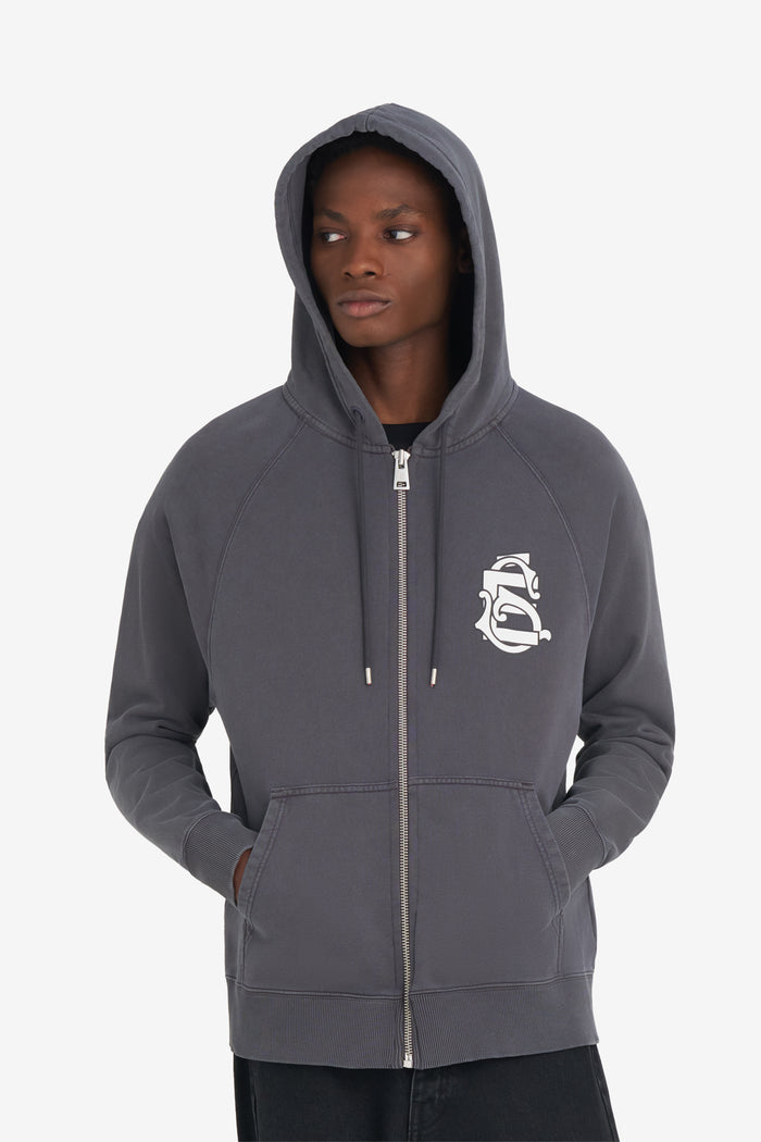 ETUDES STUDIO LOOSE ZIP HOODIE EMBLEM SHALE 2