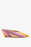 Loulou Mule Rainbow Raffia Mule Larroudé