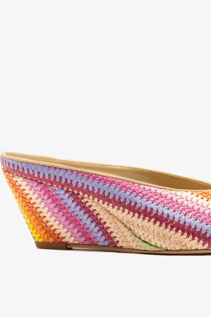 Loulou Mule Rainbow Raffia Mule Larroudé
