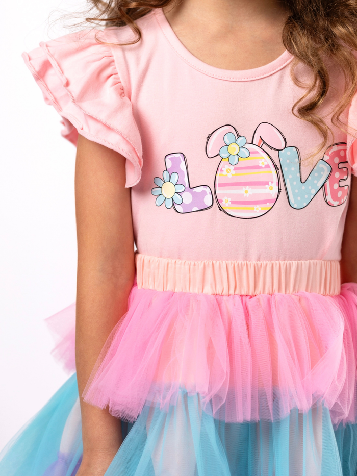 Love Easter Egg Top and Tutu Skirt Set Mia Belle Girls