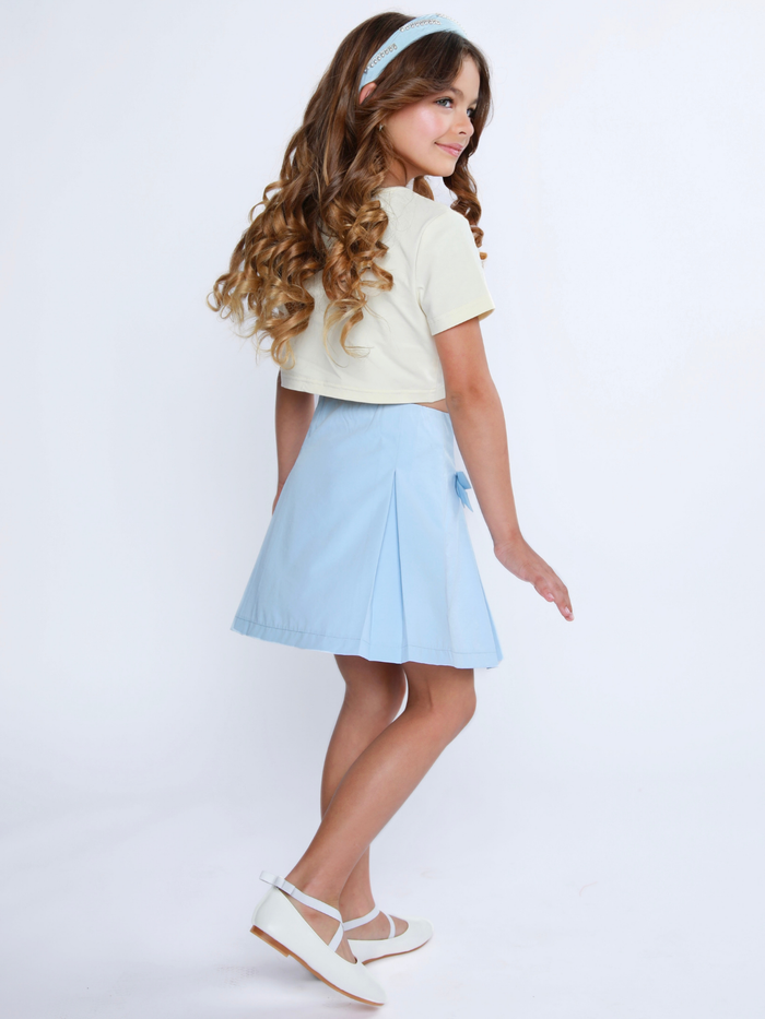 Lovely Bow Crop Top and Skirt Set Mia Belle Girls