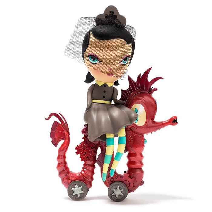 Lucy Curious Dark Harbor vinyl art figure by Kathie Olivas, featuring a detailed dark-themed character with artistic design.