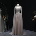Luxury Beaded High Neck Evening Dress with Cape Sleeves SS134-DreamyVow