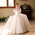 Luxury White Flower Girl Dress Princess Tulle Wedding Gown J231