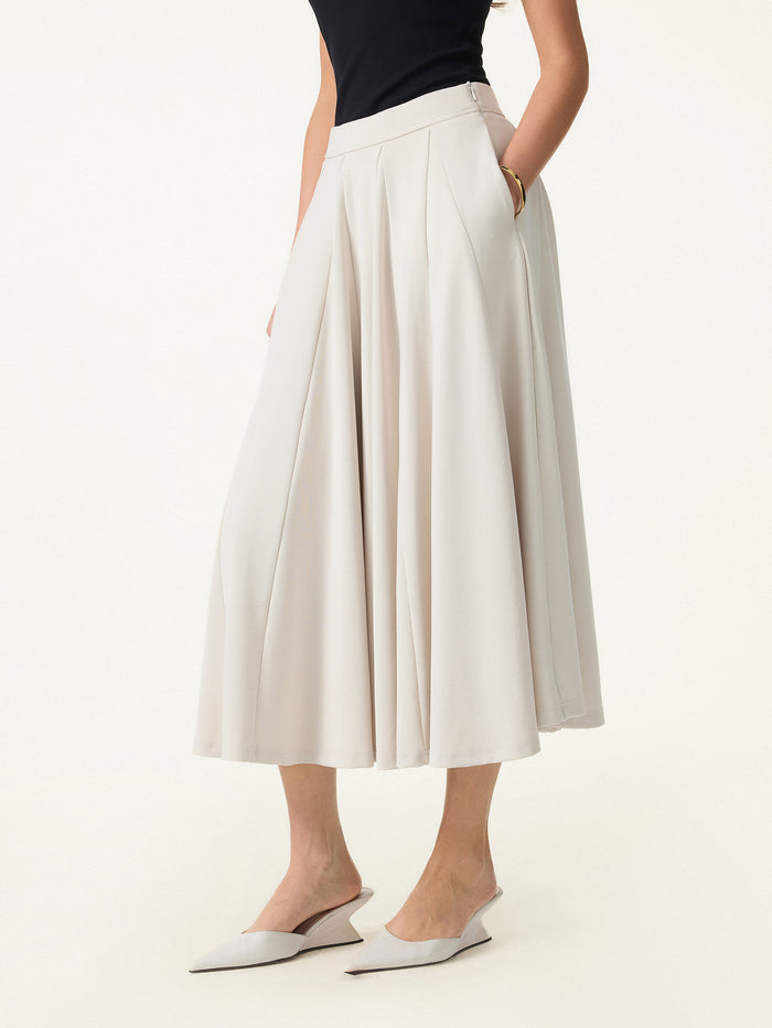 OGLmove 2Pcs Set One Shoulder Bra Tank & Volume Skirt with Pockets
