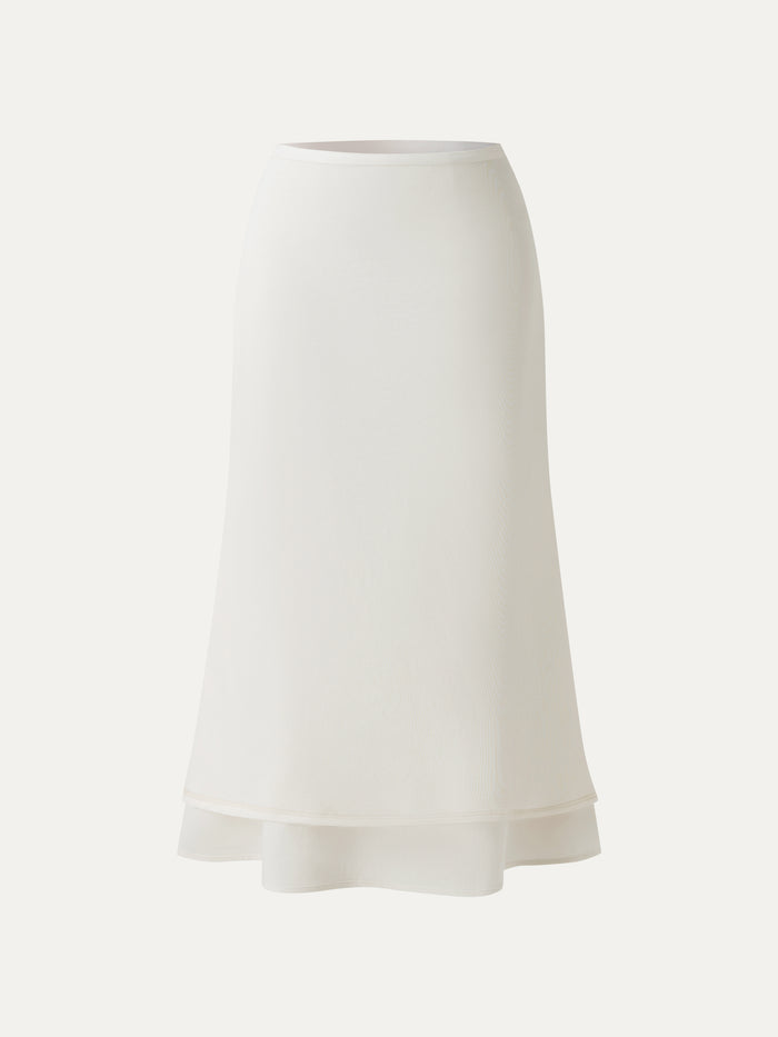 OGLmove Lyocell-Linen Blend Maxi Flared Pull-On Skirt