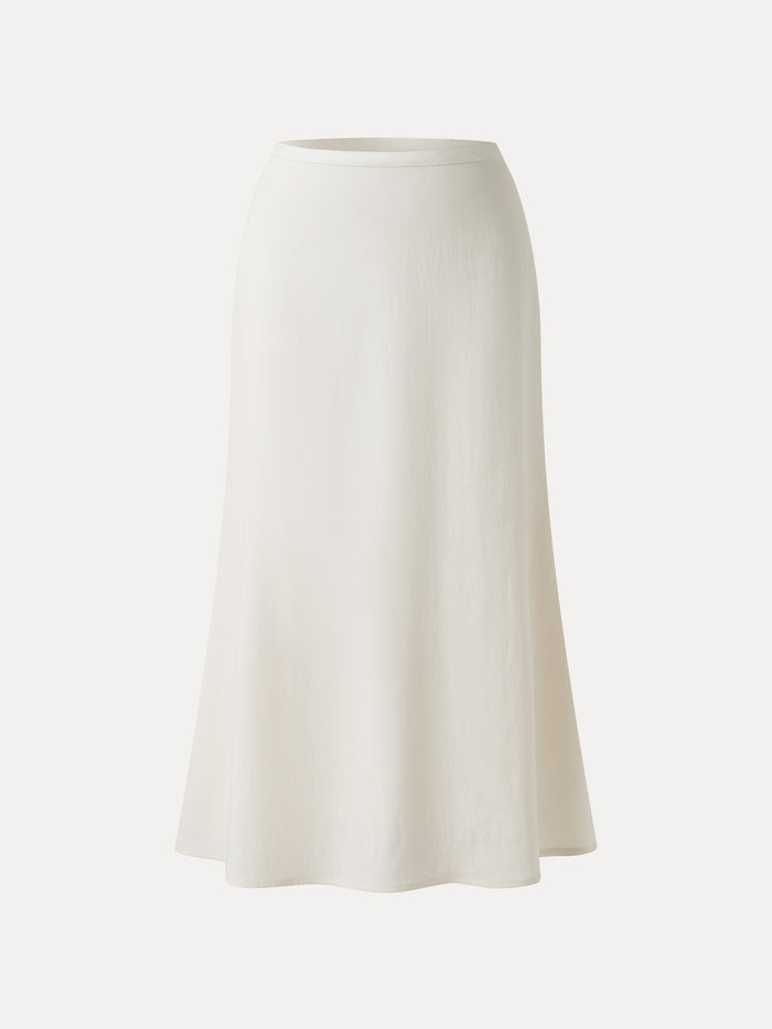 OGLmove Lyocell-Linen Blend Maxi Flared Pull-On Skirt