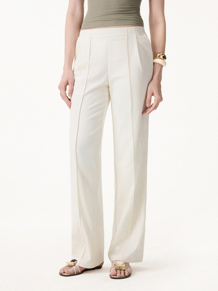 OGLmove Lyocell-Linen Pintuck Wide Leg Vacay Pant