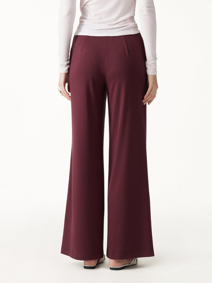 OGLmove Lyocell Wool Mid Rise Wide Leg Pull-on Pant with Pockets
