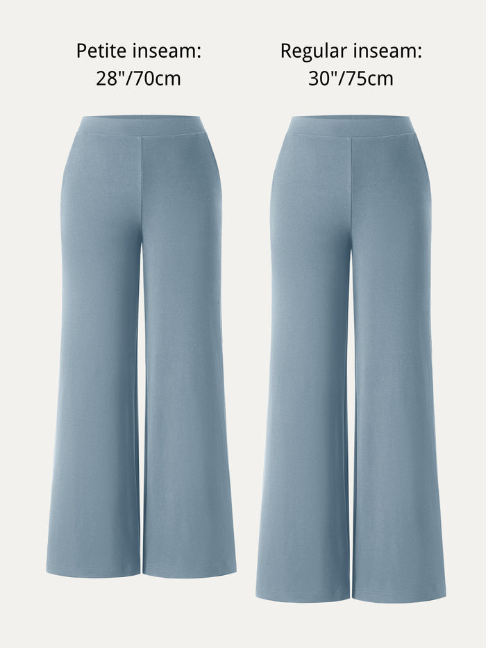OGLmove Lyocell Wool Mid Rise Wide Leg Pull-on Pant with Pockets