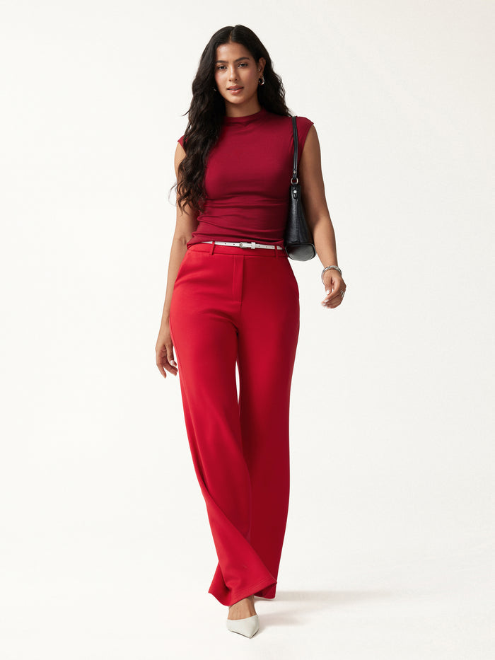 OGLmove Lyocell-Wool Mock Neck Sleeveless Top