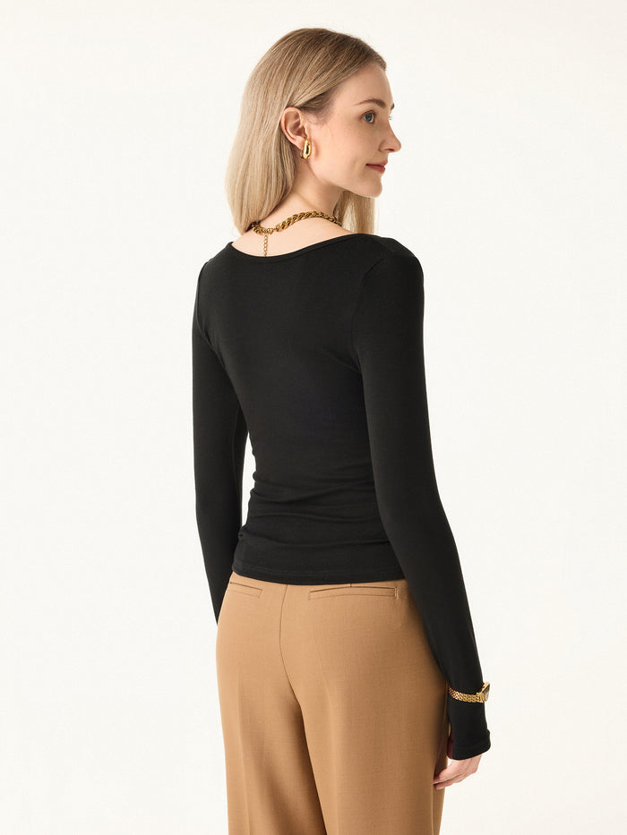 OGLmove Lyocell-Wool Round Neck Long Sleeve Top