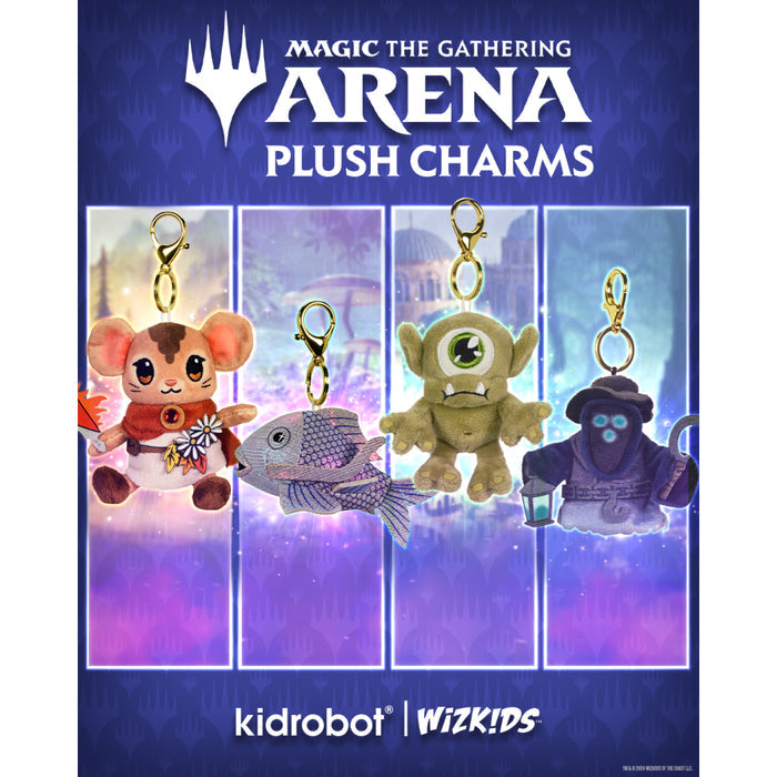 Soft Magic: The Gathering 3-inch plush charms featuring colorful character designs, perfect for collectors and fans.