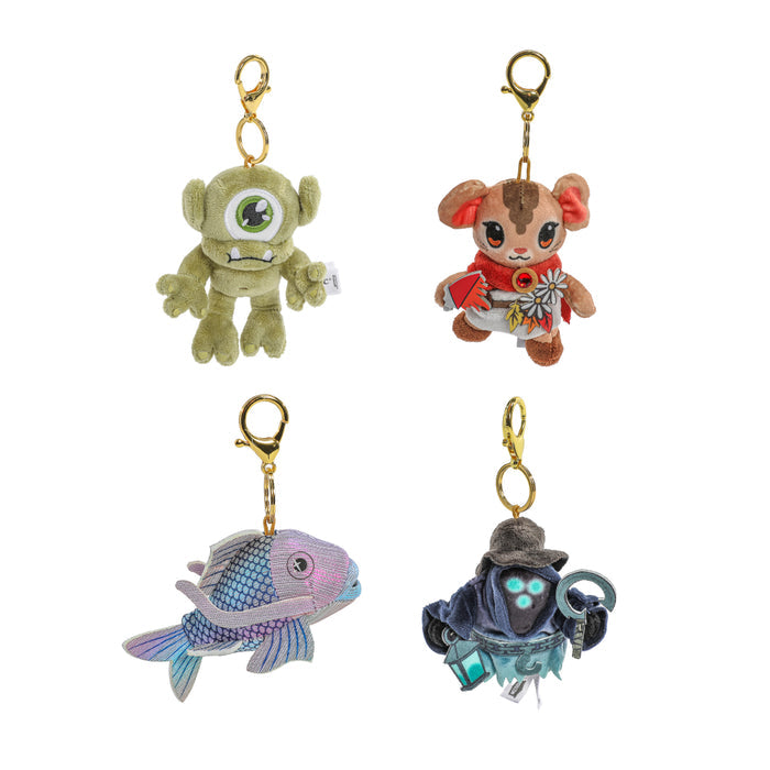 Group of Magic: The Gathering 3-inch plush charms featuring colorful character designs, soft fabric, and detailed embroidery.