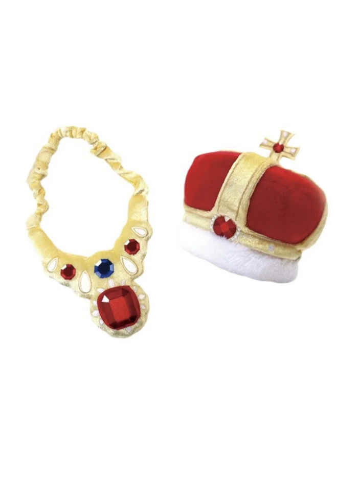 Majestic King Crown and Necklace Pet Halloween Costume Mia Belle Girls