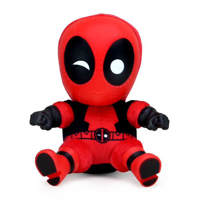 Marvel Deadpool Roto Phunny plush by Kidrobot featuring a soft, cuddly Deadpool character plush toy with detailed costume design.