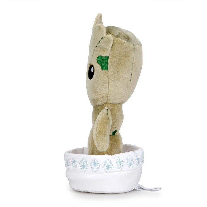 Marvel Baby Groot plush in a pot, 8-inch Phunny stuffed toy from Guardians of the Galaxy featuring soft plush material