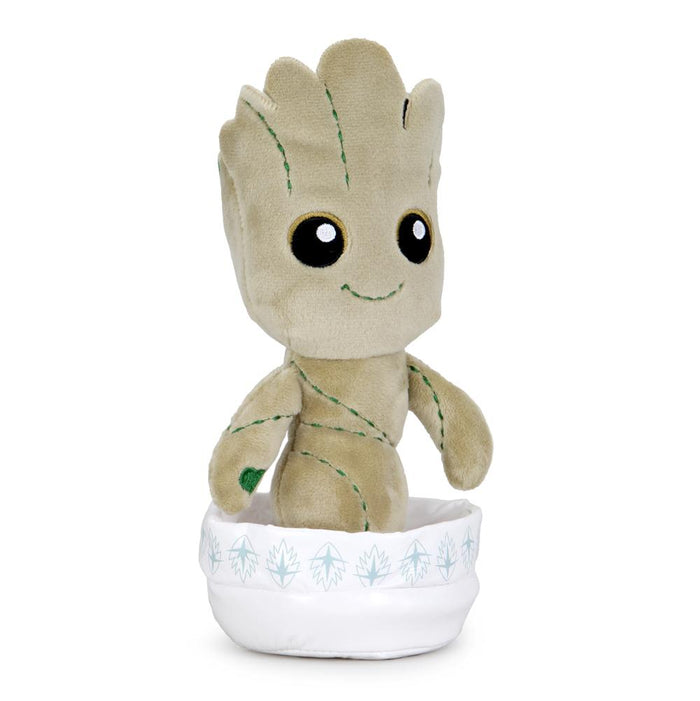 Marvel Baby Groot plush from Guardians of the Galaxy in a potted plant design, 8-inch Phunny soft toy with detailed features.