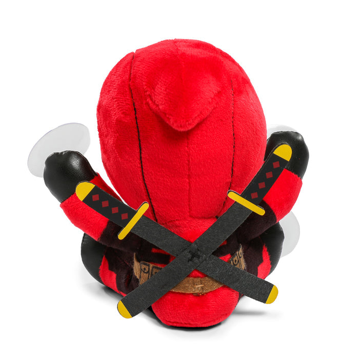 Marvel Deadpool plush window clinger featuring Deadpool and Wolverine in a 6-inch soft plush design, perfect for window decoration.
