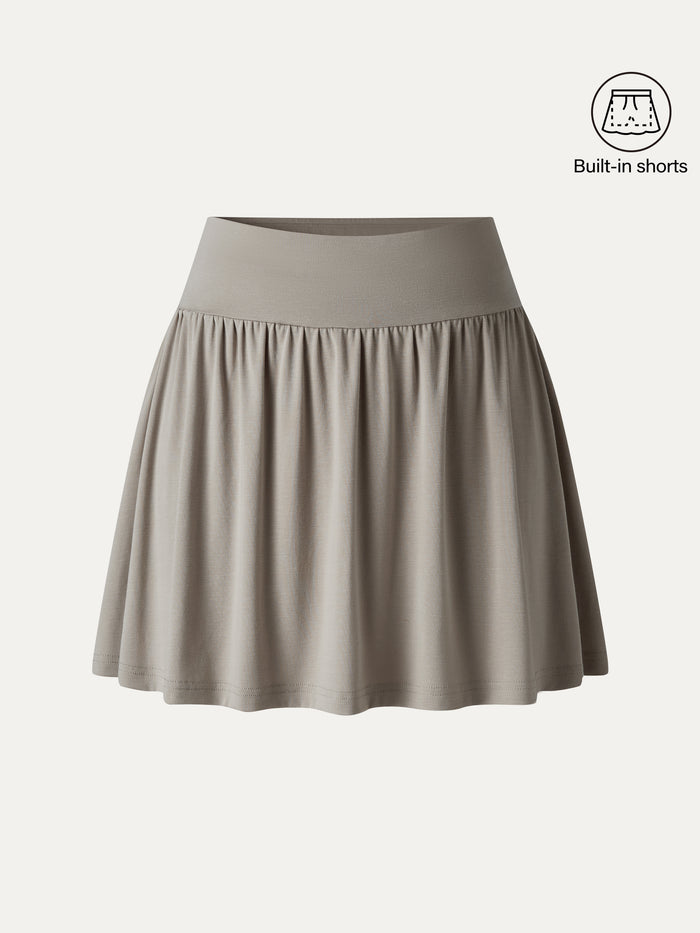OGLmove Matte Smooth Gathered A-Line Skort