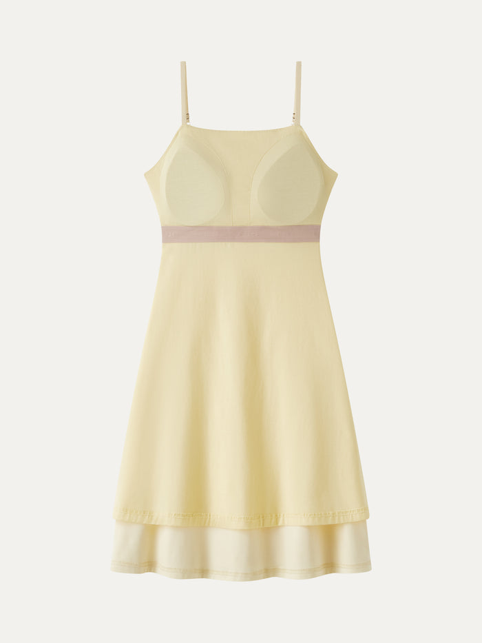 OGLmove Square Neck Ruched Spaghetti Mini Bra Dress