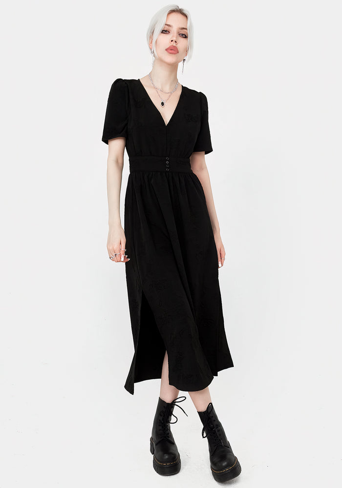 Medea Jacquard V-Neck Midaxi Dress