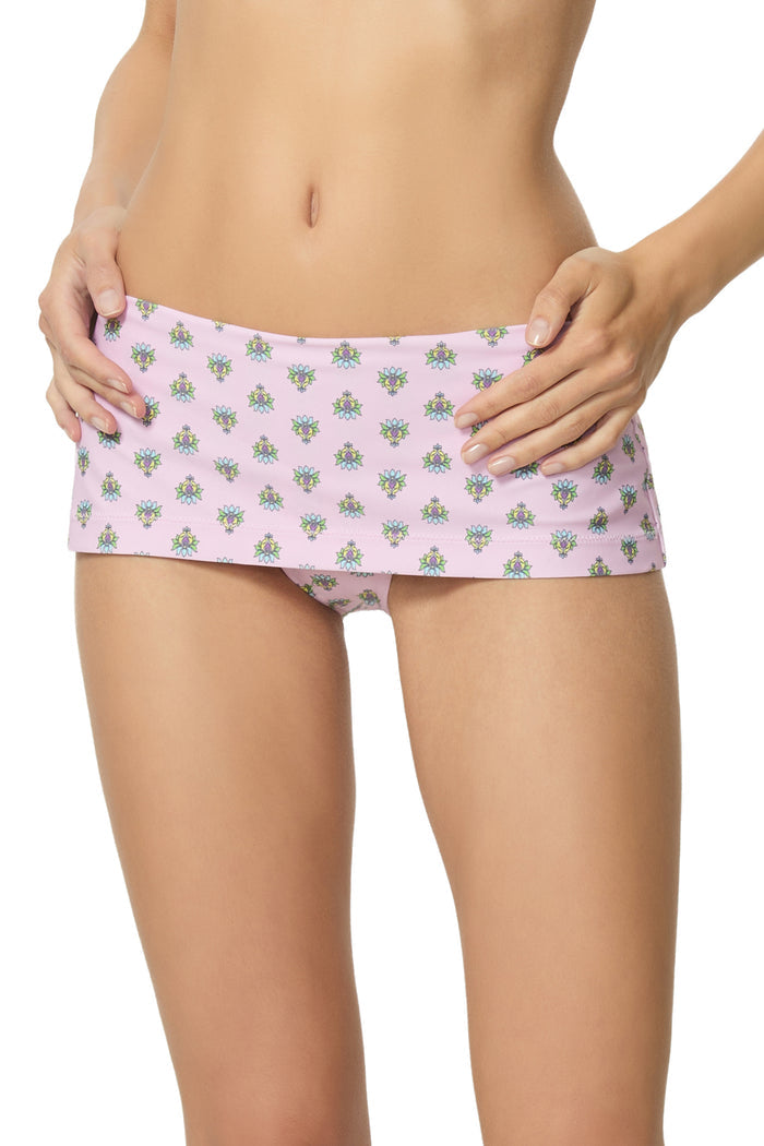 Melaga Skort Bikini Bottom - Crocus Foulard