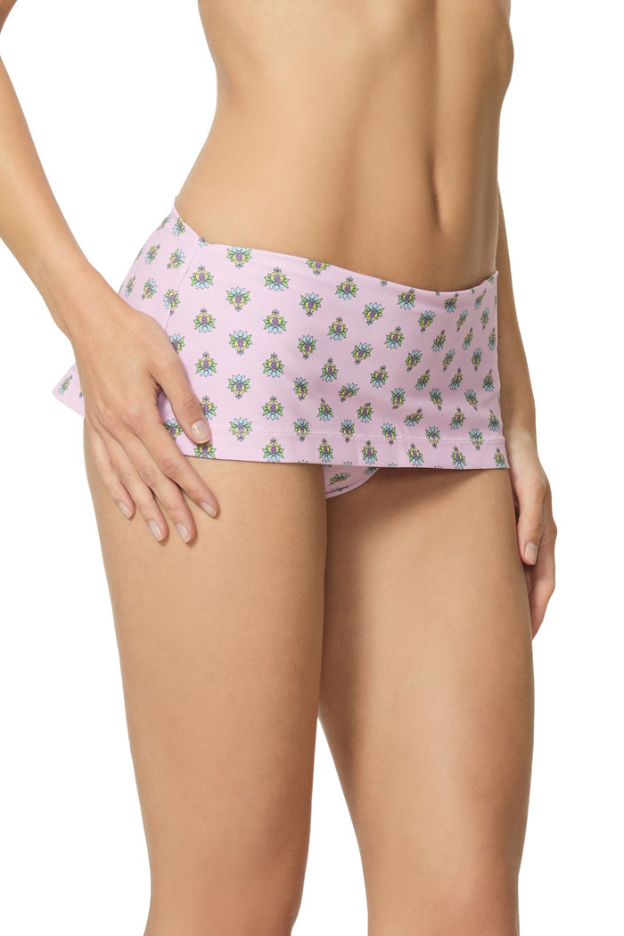 Melaga Skort Bikini Bottom - Crocus Foulard