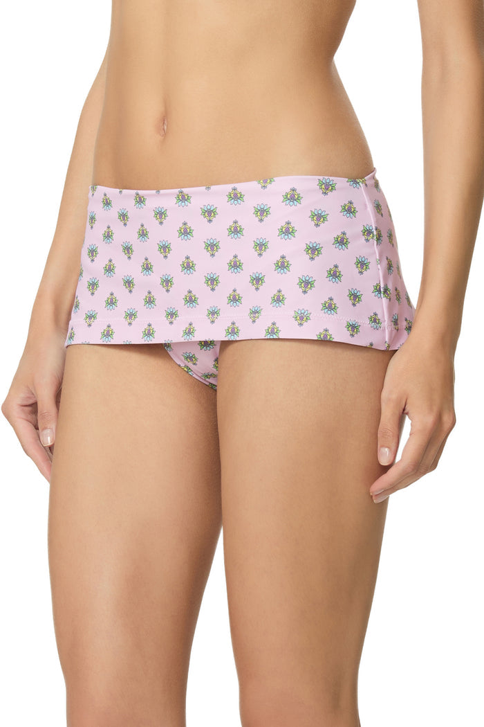 Melaga Skort Bikini Bottom - Crocus Foulard