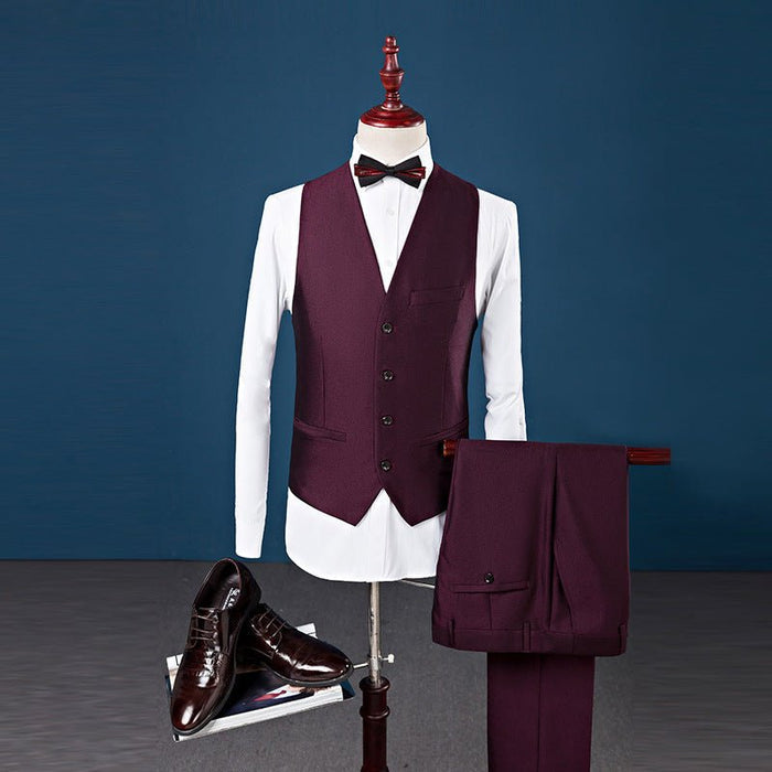 Men 3 Piece Wedding Groomsmen Suits - Rosymae