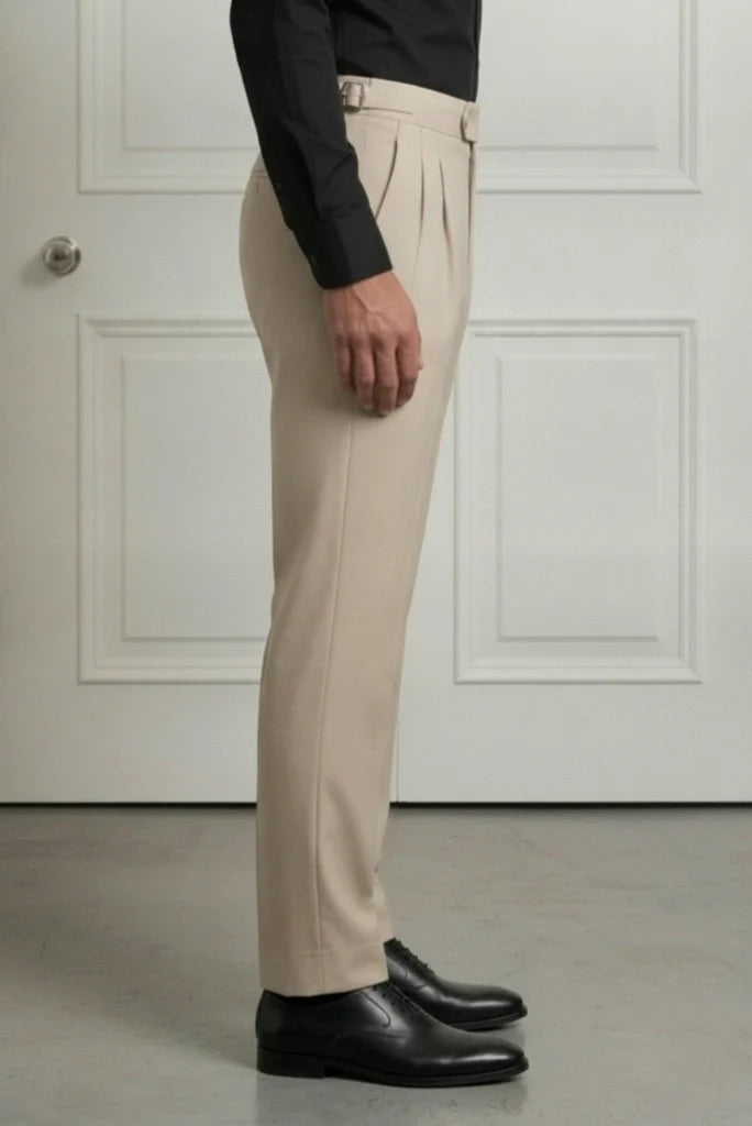 Men Beige Gurkha Pant-Side