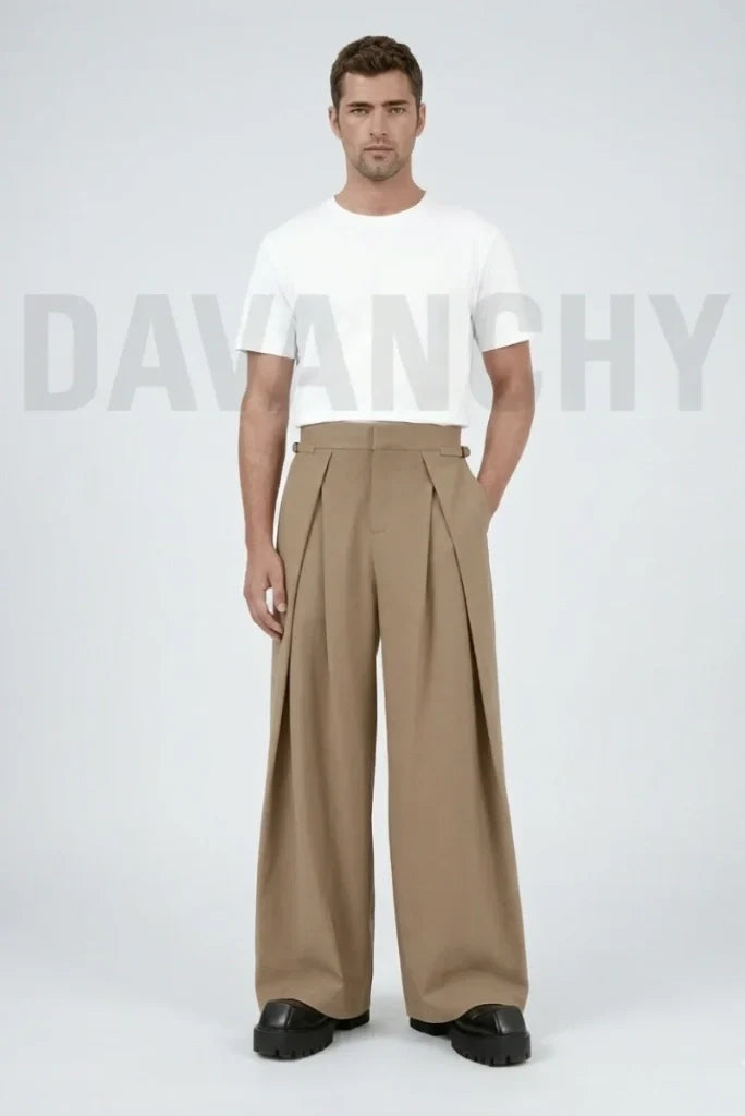 Men Premium Formal Front Pleated Trouser-Front