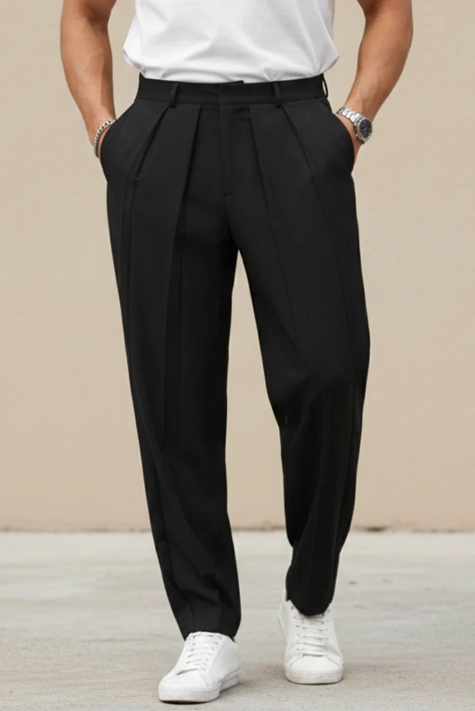 Men Black Premium Casual Stylish Trouser-Front