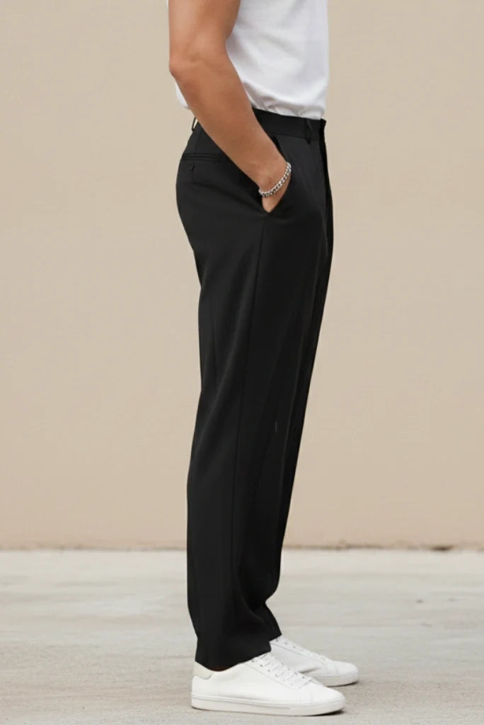 Premium Black Trouser for Men-Side