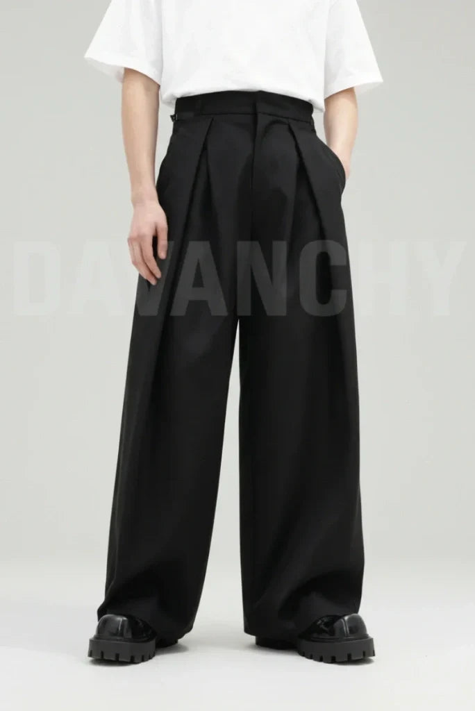 Men Premium Formal Pleated Trouser-Front