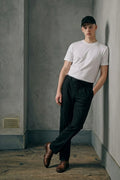 Men's Black Relaxed Fit Trouser-Front