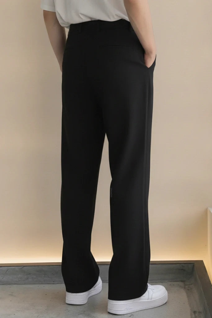 Relaxed Fit Black Trouser-Back