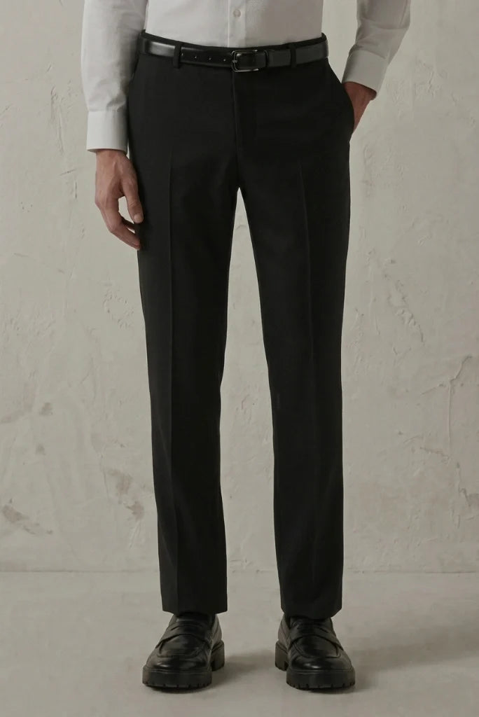 Men Formal Office Wear Black Pant-Front