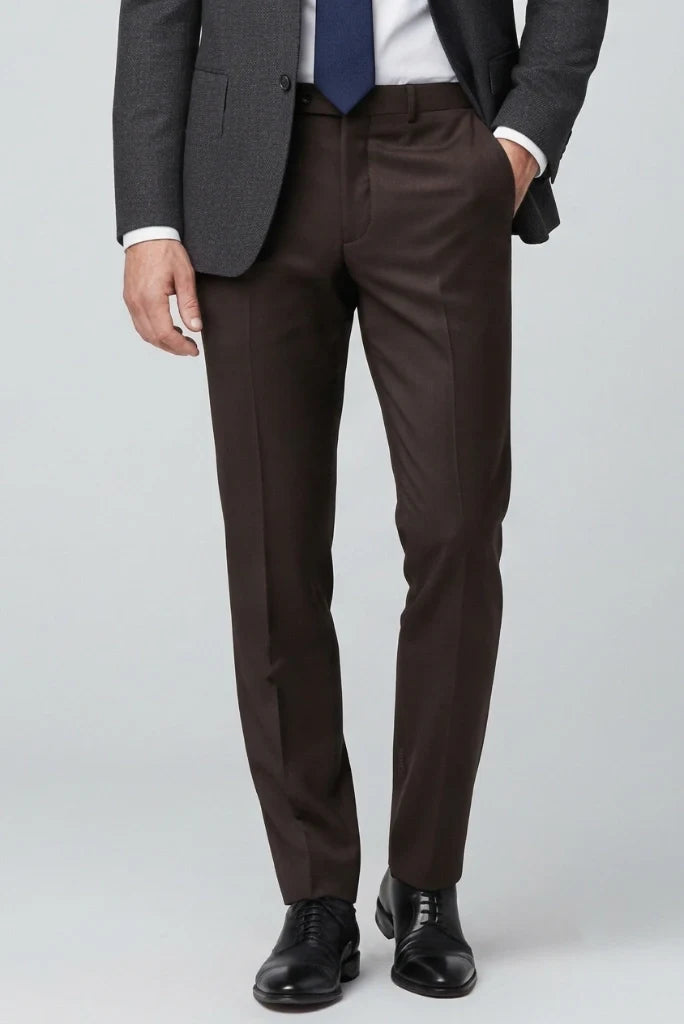 Men Premium Coffee Brown Trouser-Front