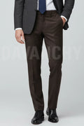 Women Coffee Brown Formal Pant-Front